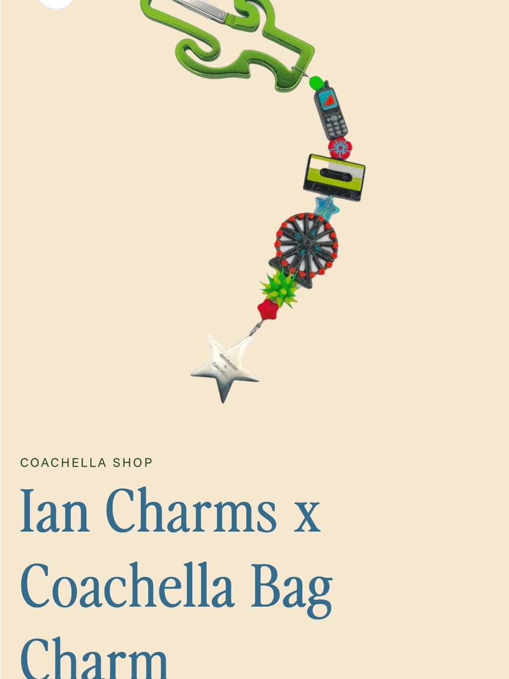 Ian Charms x Coachella 2026 Green Multi Charm Bag Accessory NEW